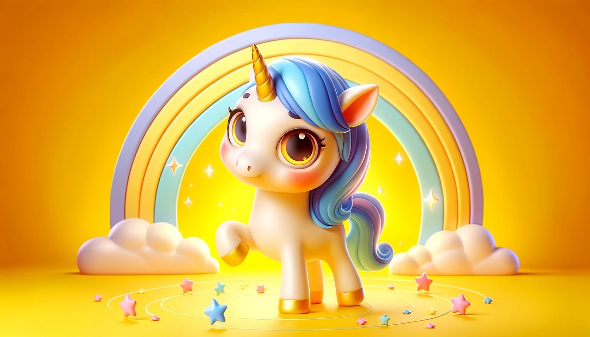 Unicorn for Kid with Yellow Background