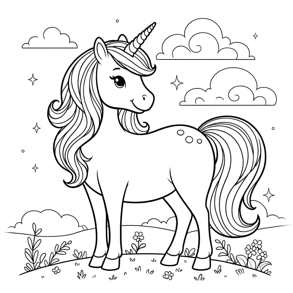 Unicorn Coloring Page 3