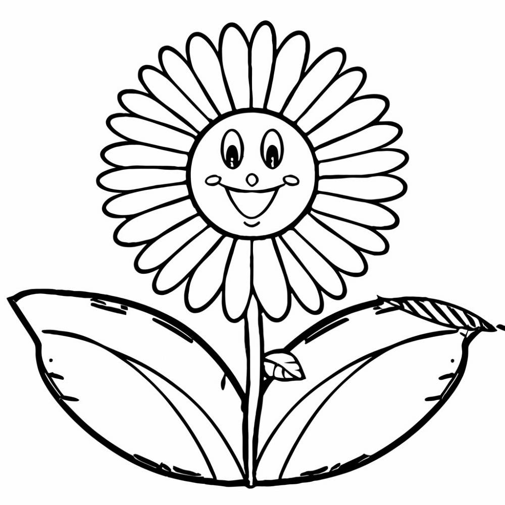 Flower coloring page for kids 5 Years