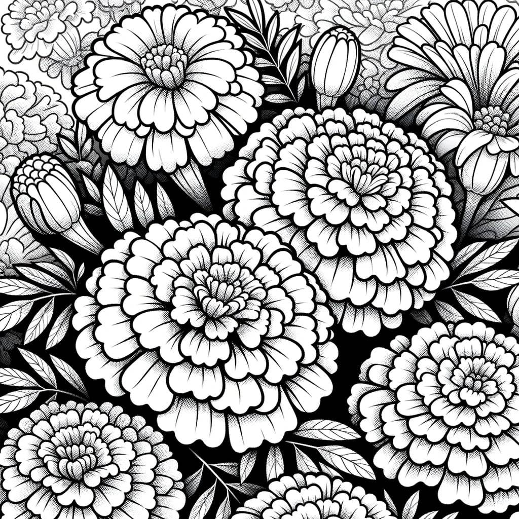 Bold Marigold coloring page for kid