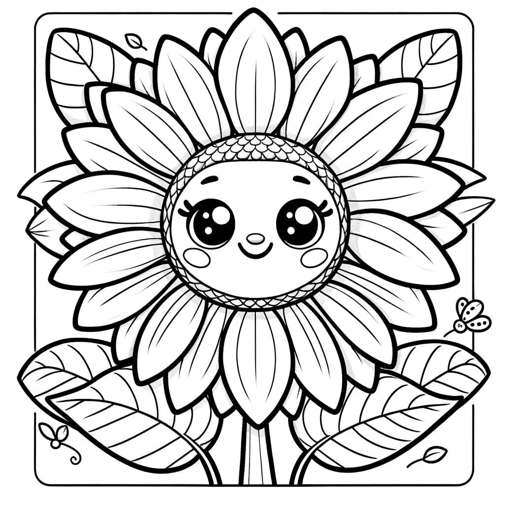 Radiant Sunflower coloring page for kid